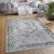 Klasszikus szőnyeg nappaliba bordűrös - antracit marokkói mintás 60x100 cm