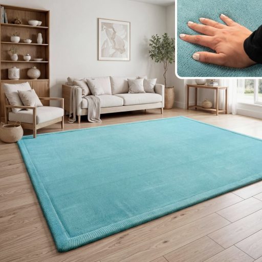 egyszinu kek babaszonyeg puha es csuszasmentes 200x350 cm