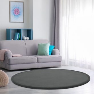 csuszasmentes antracit gyerekszonyeg puha babaszonyeg 120 cm kerek