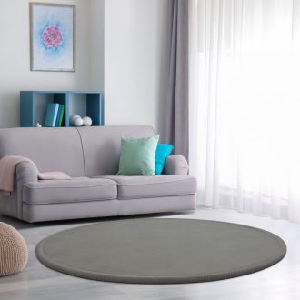 egyszinu szurke babaszonyeg puha es csuszasmentes 120 cm kerek