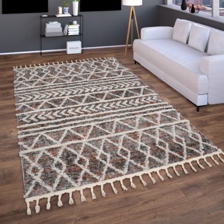 Shaggy szőnyeg rojtos skandináv szőnyeg nappaliba rombusz - színes 240x340 cm