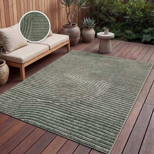 Hullam mintas skandinav 3D modern nappali szonyeg, zold 80x150 cm