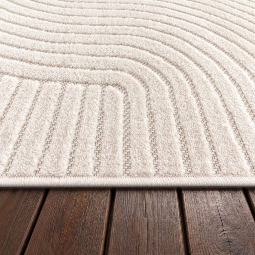 Hullam mintas skandinav 3D modern nappali szonyeg, krem 80x150 cm