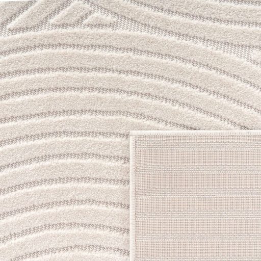 Hullam mintas skandinav 3D modern nappali szonyeg, krem 80x150 cm