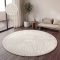 Hullam mintas skandinav 3D modern nappali szonyeg, krem 160 cm kerek