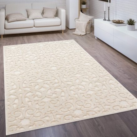 Skandináv 3D modern nagy szőnyeg nappaliba marokkói  krém 200x290 cm