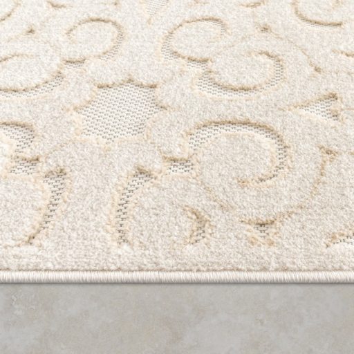 Skandináv 3D modern szőnyeg nappaliba teraszra marokkói mintás - krém 80x150 cm