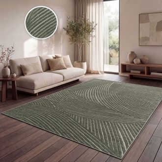 Modern szonyeg nappaliba - skandinav stilusu, 3D hatasu, absztrakt, zold, 160x230 cm