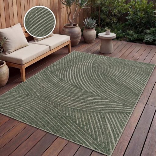 Modern szonyeg nappaliba - skandinav stilusu, 3D hatasu, absztrakt, zold, 80x150 cm