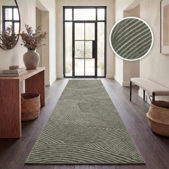  Modern szőnyeg - skandináv stílusú, 3D hatású, absztrakt, zöld, 80x250 cm