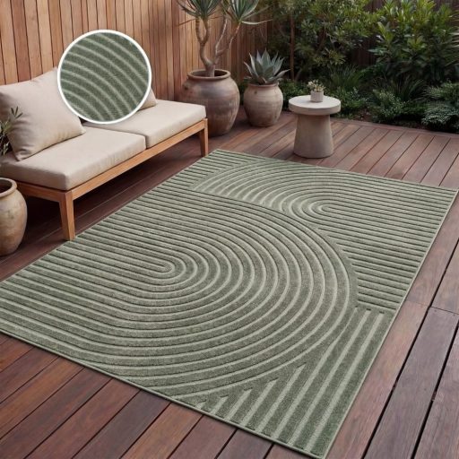 Modern szonyeg nappaliba - skandinav stilusu, 3D hatasu, geometria, zold, 120x170 cm