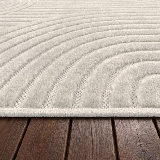 Modern szonyeg nappaliba - 3D, skandinav stilusu, geometria, kremszinu, 160x230 cm