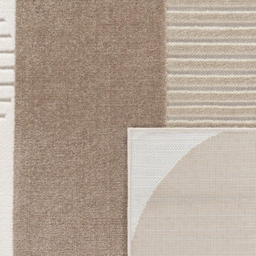 Nappali szőnyeg - skandináv, 3D hatású, absztrakt, bézs, 80x250 cm