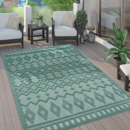 Skandináv 3D modern szőnyeg nappaliba teraszra rombusz mintás - türkiz szőnyeg 200x280 cm