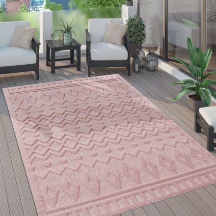 Skandináv 3D modern szőnyeg nappaliba teraszra rombusz mintás - pink 120x160 cm