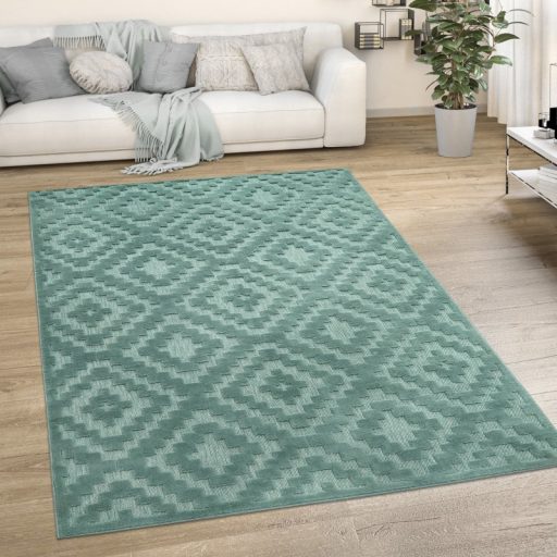 Skandinav 3D modern szonyeg nappaliba turkiz 160 cm kerek