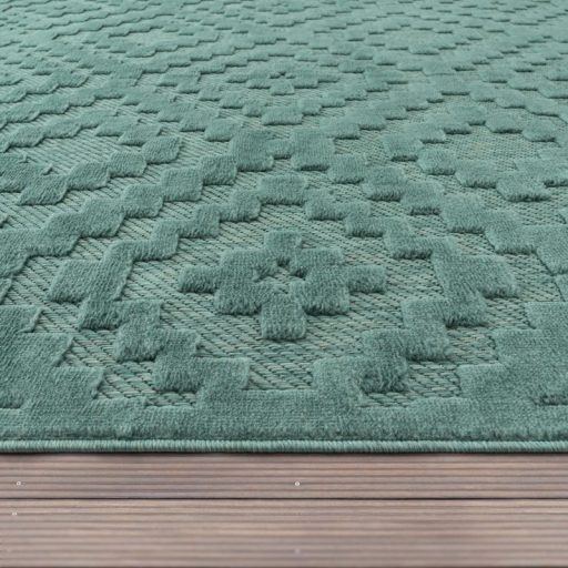 Skandinav 3D modern szonyeg nappaliba turkiz 160 cm kerek