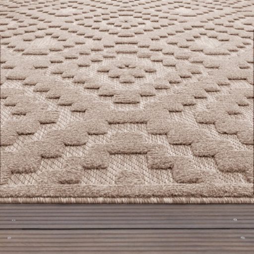 Skandinav 3D modern szonyeg nappaliba bezs 200 cm kerek