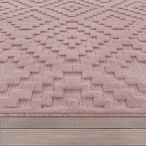 Skandinav 3D modern szonyeg nappaliba rozsaszin 200 cm kerek