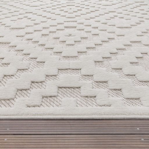 Skandinav 3D modern szonyeg nappaliba krem 200 cm kerek