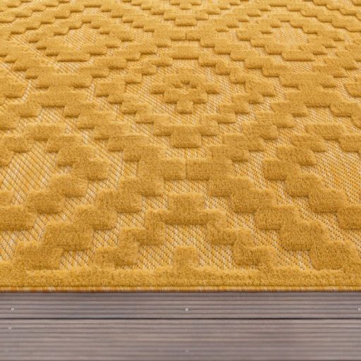 Skandinav 3D modern szonyeg nappaliba sarga 200 cm kerek