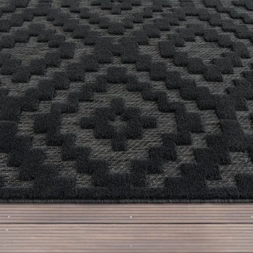 Skandinav 3D modern szonyeg nappaliba antracit 160 cm kerek