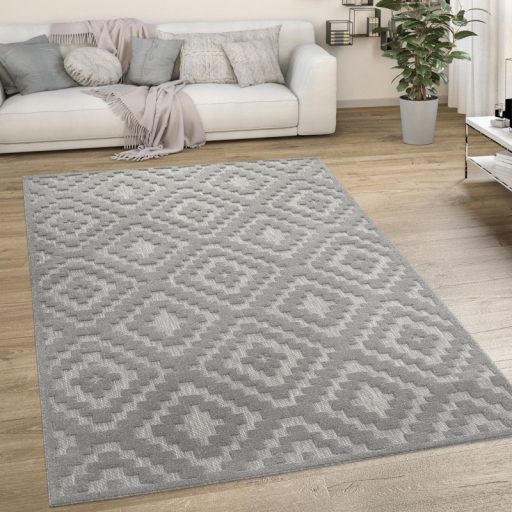 Skandinav 3D modern szonyeg nappaliba szurke 120 cm kerek