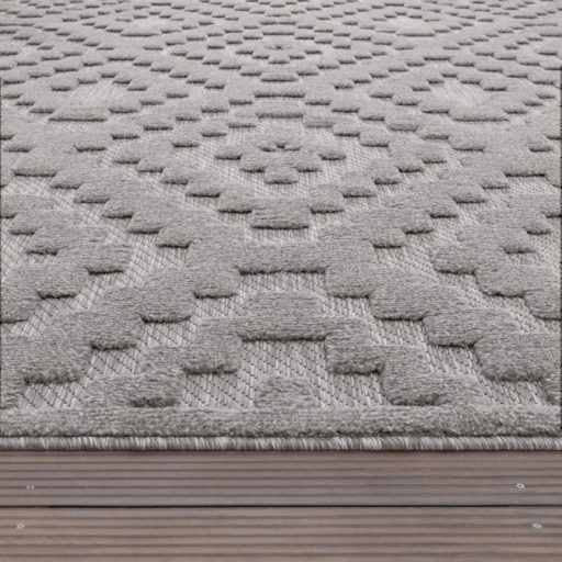 Skandinav 3D modern szonyeg nappaliba szurke 200 cm kerek