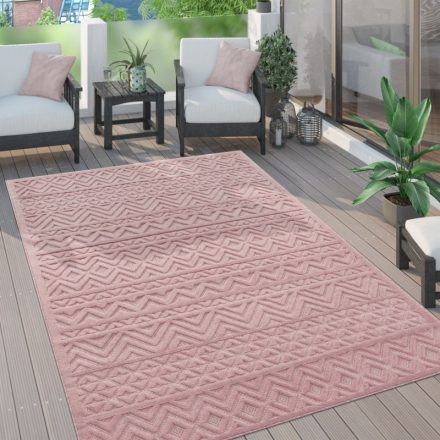 Skandináv stílusú modern szőnyeg nappaliba teraszra mintás - rózsaszín 120 cm kör alakú