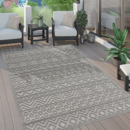 Skandináv stílusú modern szőnyeg nappaliba teraszra mintás - szürke 160 cm kör alakú