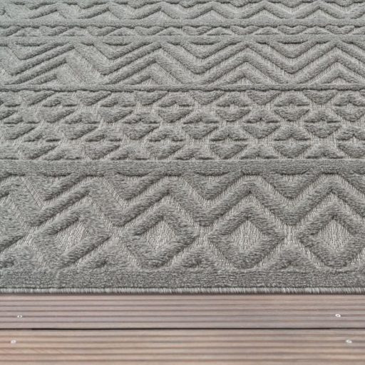 Kerek modern szonyeg nappaliba - skandinav, 3D, szurke, 160 cm kor, Lotti