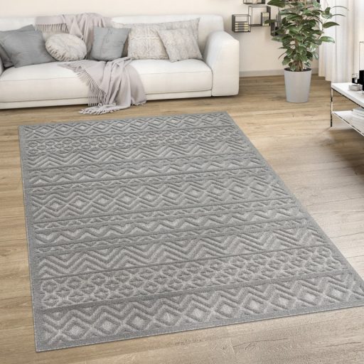 Kerek modern szonyeg nappaliba - skandinav, 3D, szurke, 200 cm kor, Lotti