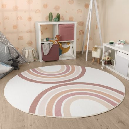 Gyerekszőnyeg mosható szőnyeg gyerekszobába - pink 120 cm kör