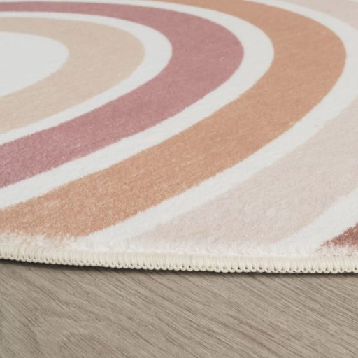 Kerek moshato gyerekszoba szonyeg, rozsaszin 120 cm kor