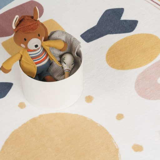 Kerek moshato gyerekszoba szonyeg, jatszoszonyeg szines 100 cm kerek