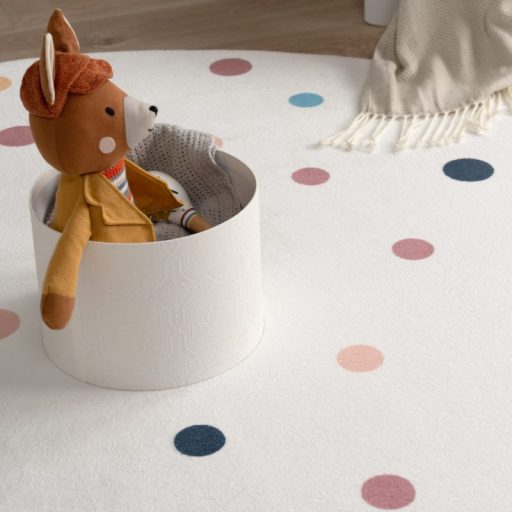 Kerek moshato gyerek szonyeg, pottyos 120 cm kor