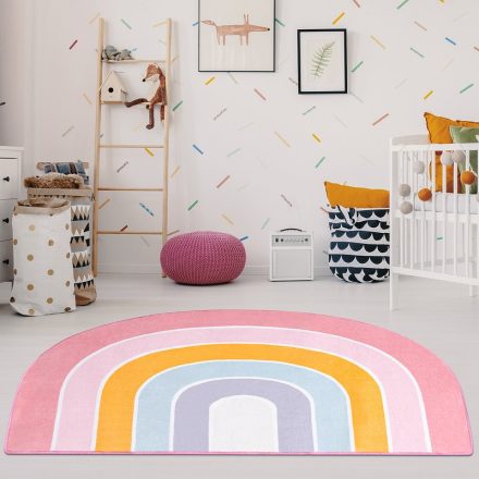 Mosható puha babaszőnyeg szivárvány gyerekszoba szőnyeg - rózsaszín 120x160 cm