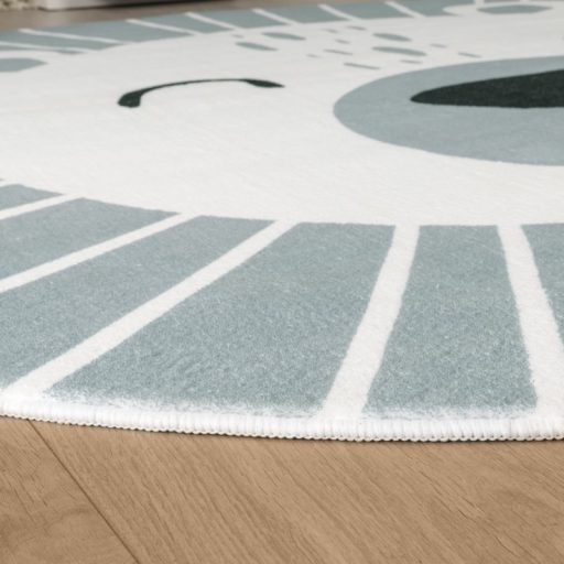 szurke gyerekszoba szonyeg maci motivummal 120 cm kerek