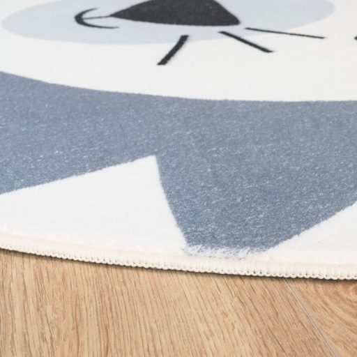 szurke gyerekszoba szonyeg oroszlan motivummal 100 cm kerek