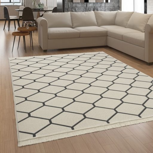 Pamut nappali szonyeg, ketoldalas geometria mintaval 60x90 cm