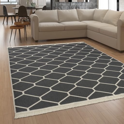 Pamut nappali szonyeg, ketoldalas geometria mintaval 140x200 cm