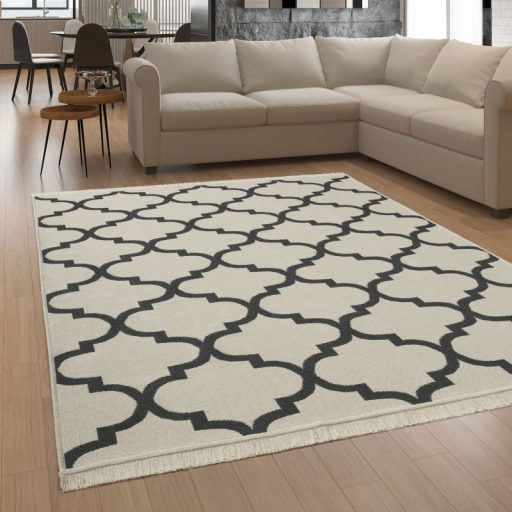Ketoldalas pamut moshato nappali szonyeg marokkoi, antracit 80x250 cm
