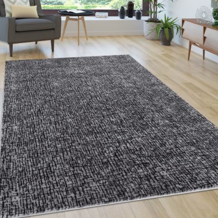 Modern szőnyeg nappaliba absztrakt mintával vintage hatású antracit 120 cm kör alakú