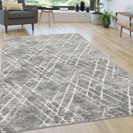 Modern szőnyeg nappaliba absztrakt mintával - szürke 60x100 cm