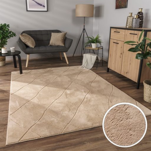 3D skandinav nappali szonyeg bezs szinu 60x100 cm
