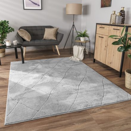 Skandináv szőnyeg nappaliba 3D hatású puha - szürke szőnyeg 120x160 cm