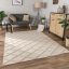 3D skandinav nappali szonyeg bezs rombusz mintas 60x100 cm