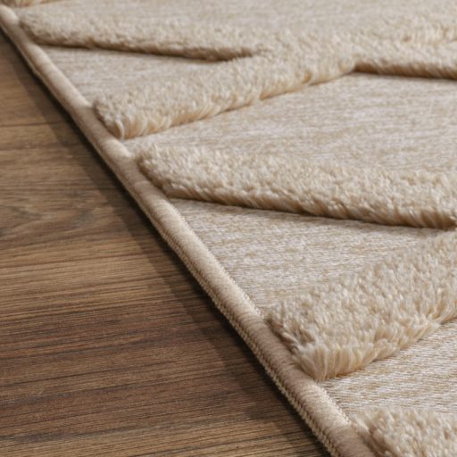 3D skandinav nappali szonyeg bezs rombusz mintas 60x100 cm