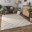 3D skandinav nappali szonyeg krem rombusz mintas 80x150 cm