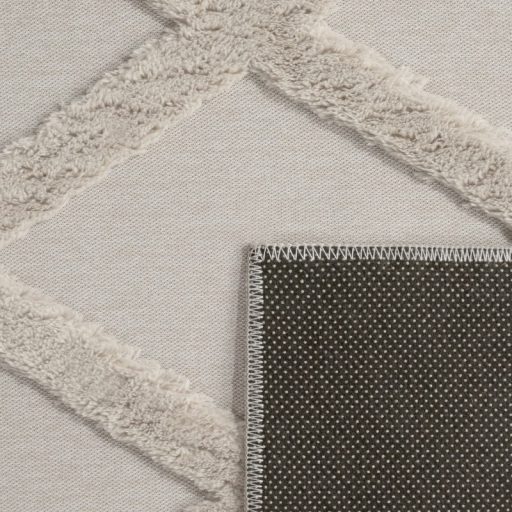 3D skandinav nappali szonyeg krem rombusz mintas 80x150 cm